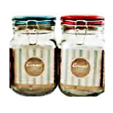 Consol Jar with Ceramic Lids – assorted colour lids – 2 Litre